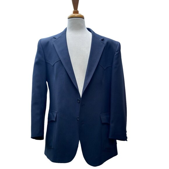 Levi's Other - Levi's Western Wear Vintage 1970's Men's Blazer Navy Blue Size 44R EUC